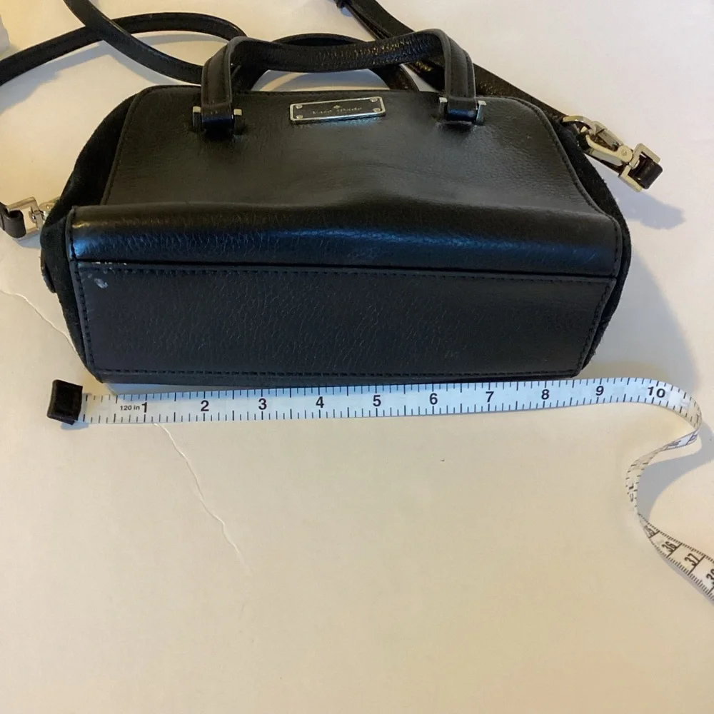 Kate Spade Kay Street Small Felix Satchel Black Pebbled Leather Suede Trim Bag - Picture 12 of 15